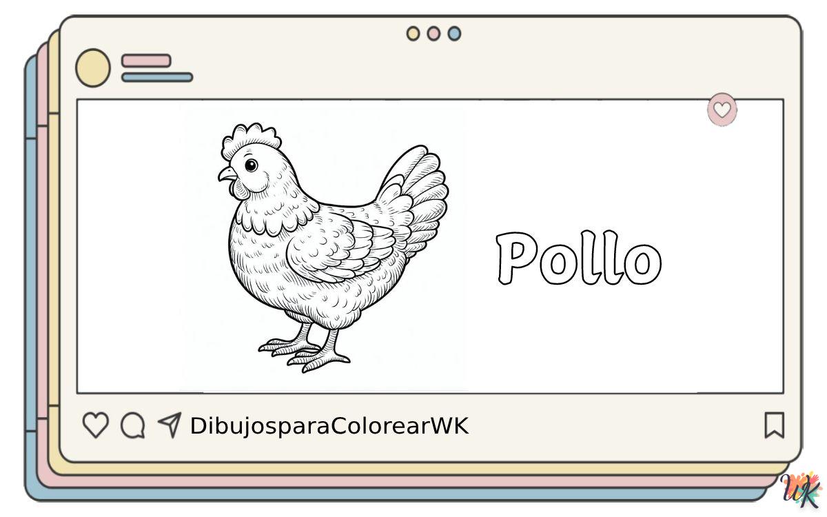 130 Dibujos Para Colorear Pollo