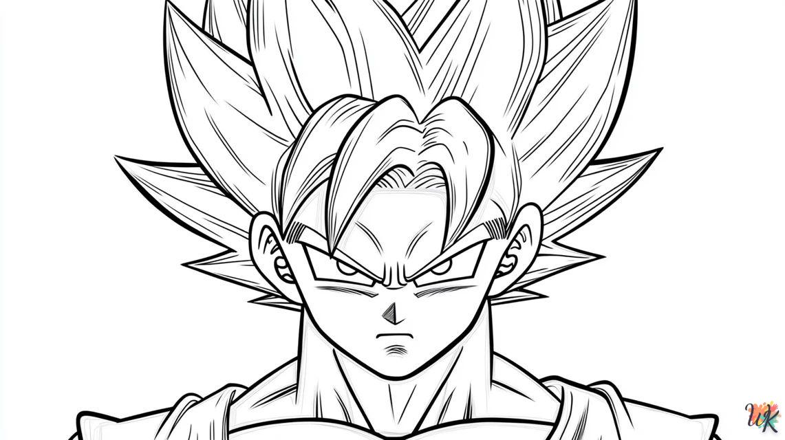 Goku esta enojado para colorear