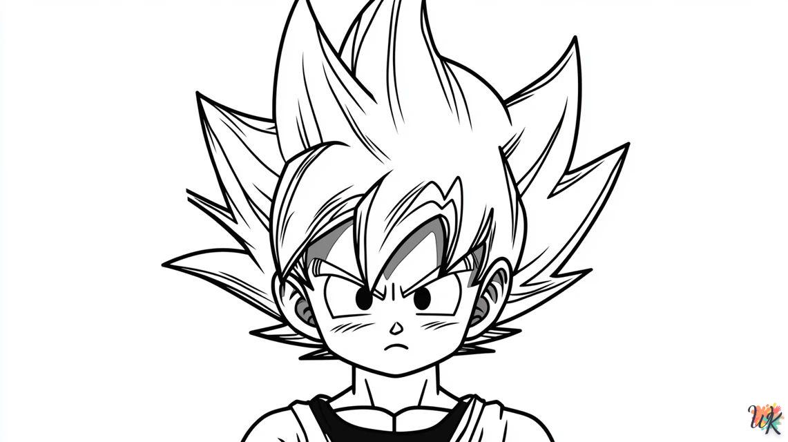 Goku esta enojado para colorear