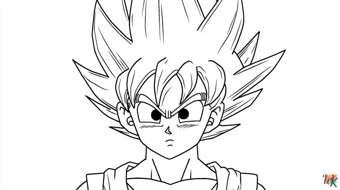 Goku esta enojado para colorear