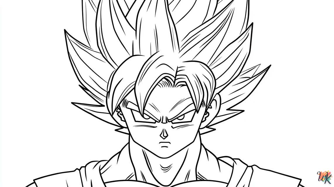 Goku esta enojado para colorear