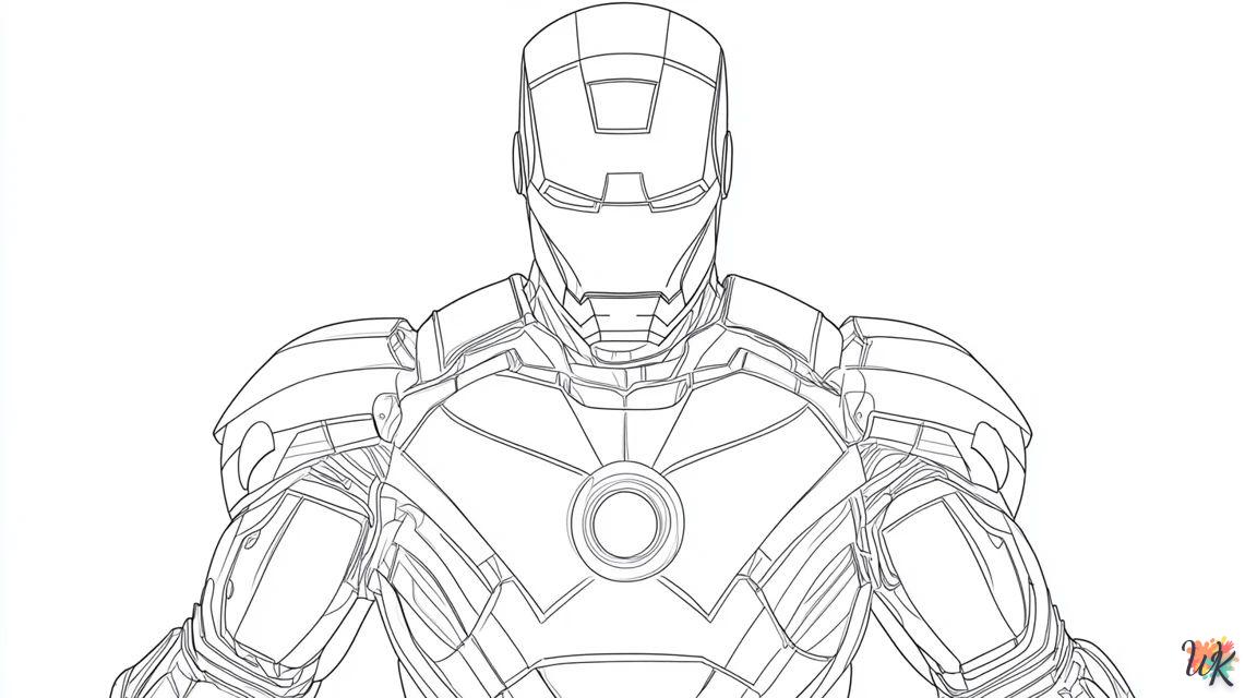 Iron Man con hermosa pose para colorear