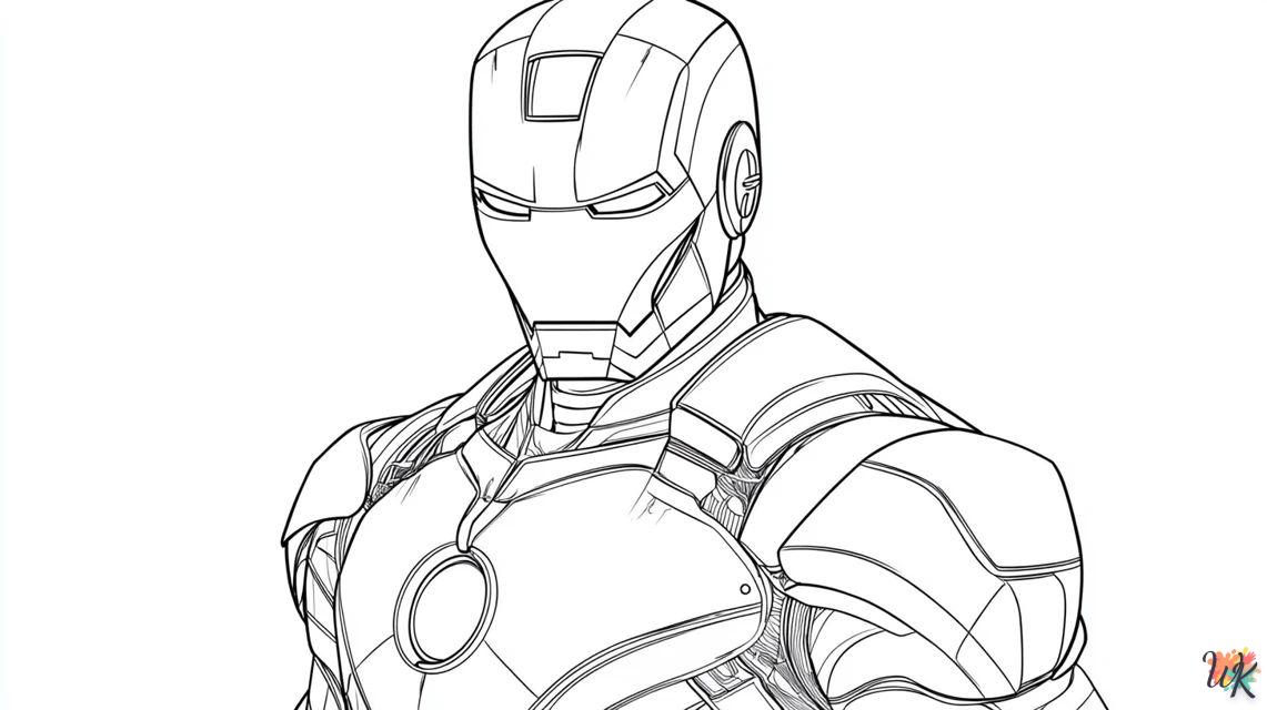 Iron Man con hermosa pose para colorear