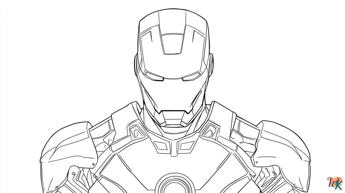 Iron Man con hermosa pose para colorear