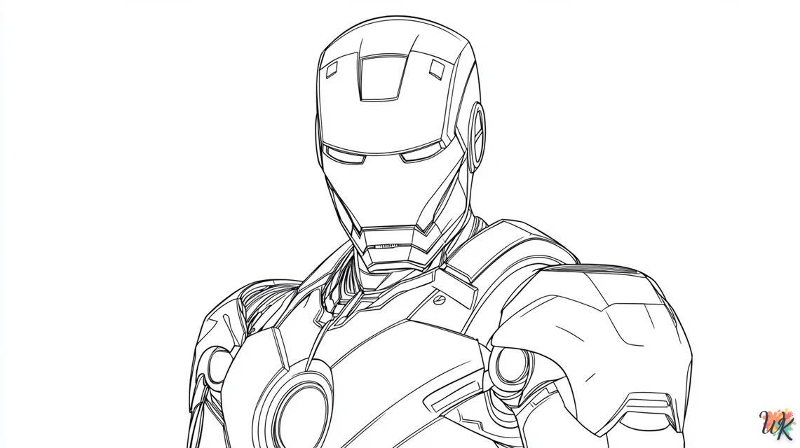 Iron Man con hermosa pose para colorear