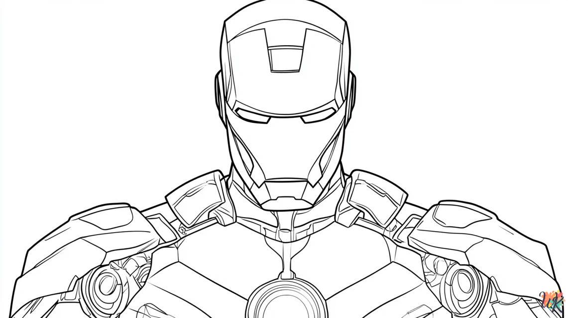 Iron Man con hermosa pose para colorear