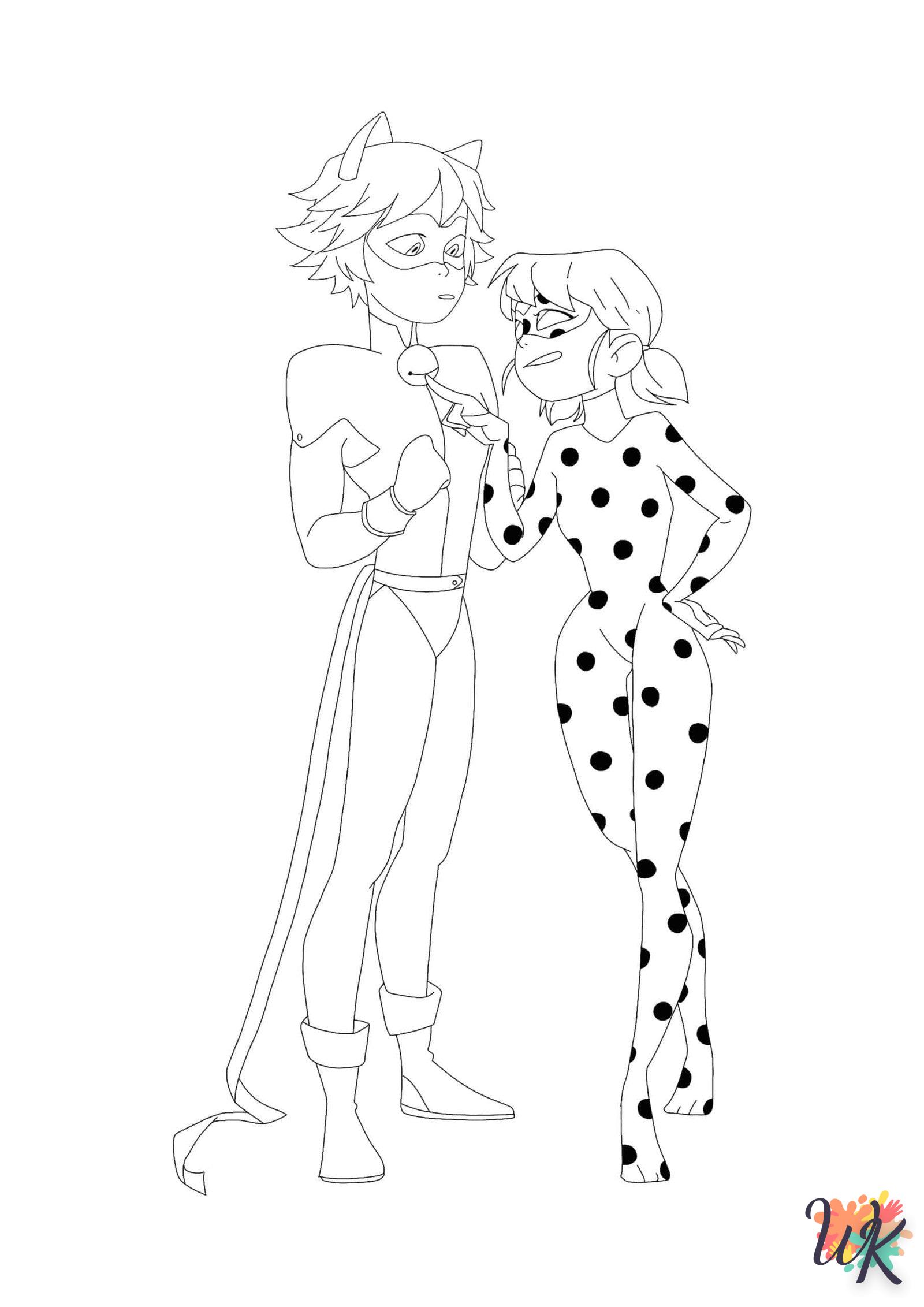 Ladybug y Cat Noir para colorear 1