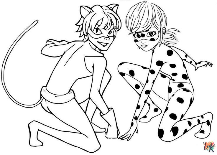 Ladybug y Cat Noir para colorear 3