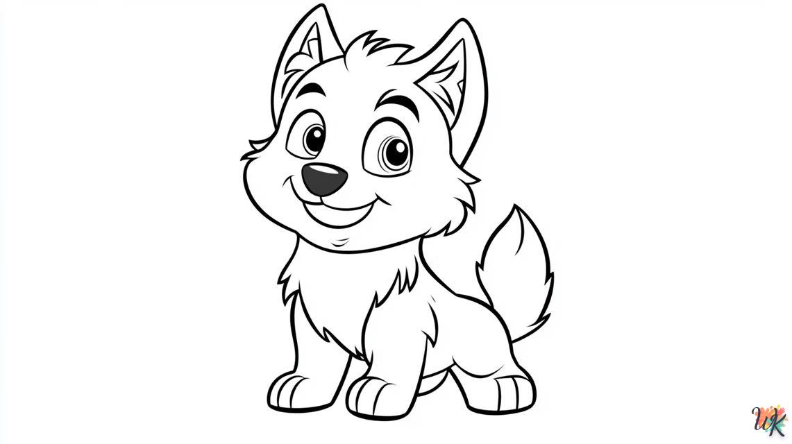 Lindo Lobo para colorear