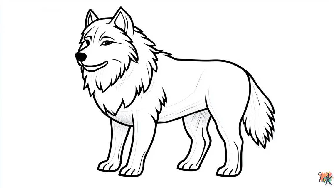 Lindo Lobo para colorear