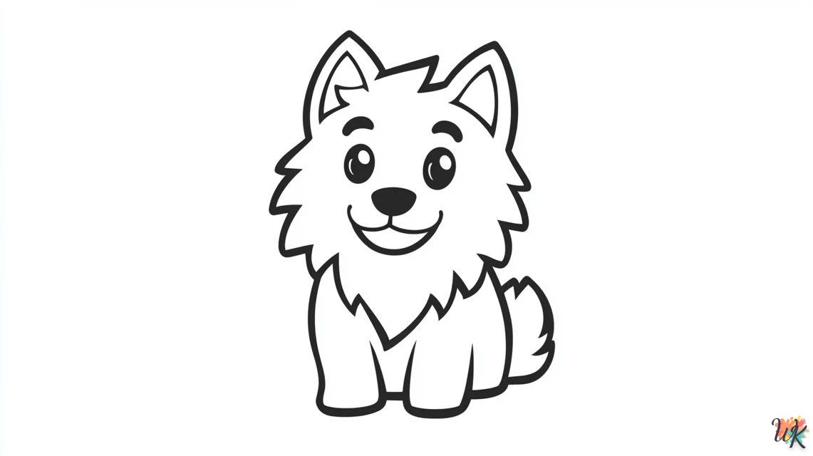 Lindo Lobo para colorear