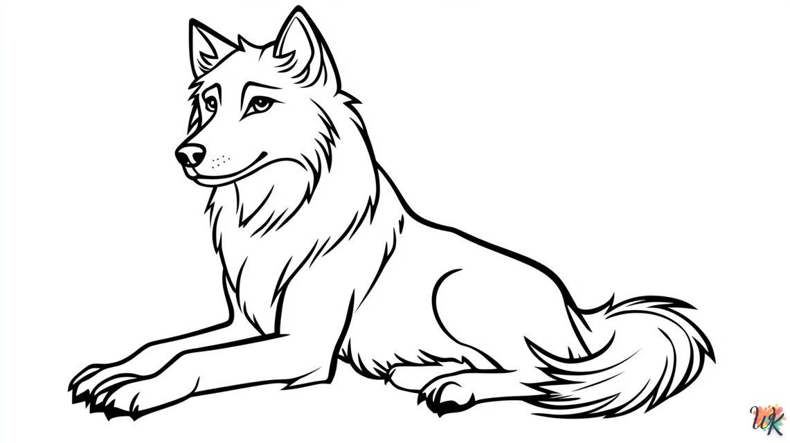 Lindo Lobo para colorear