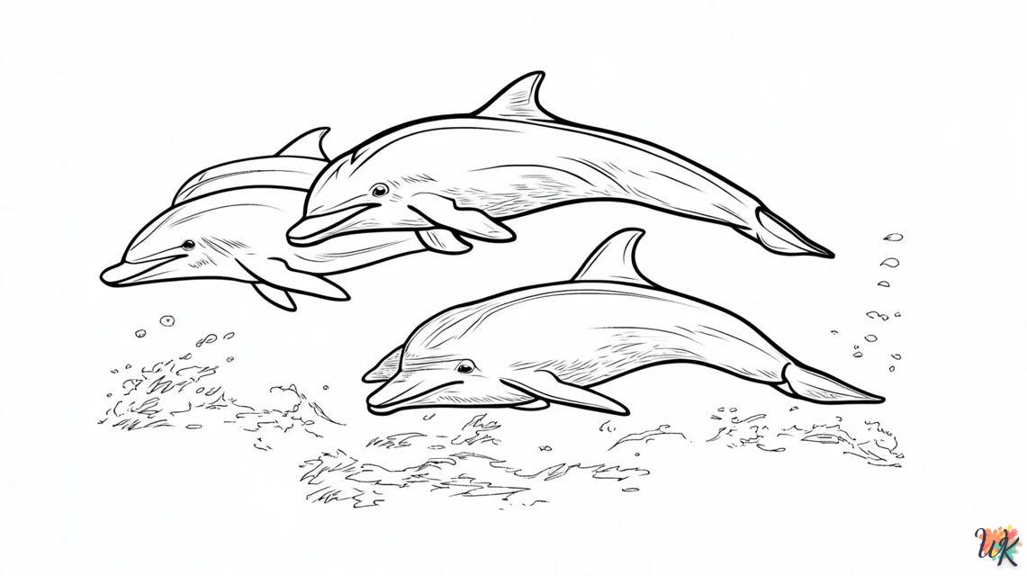 Los Delfines estan nadando para colorear