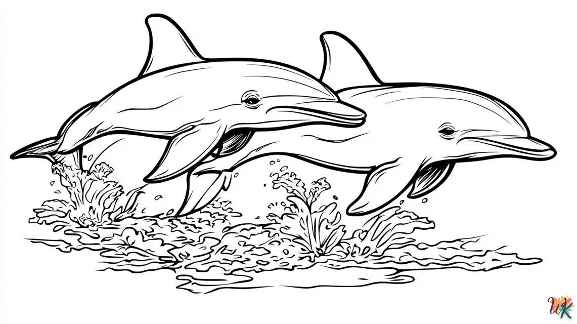 Los Delfines estan nadando para colorear