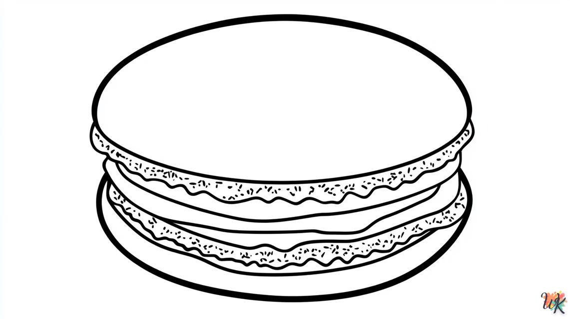 Macarrón con diferentes sabores para colorear