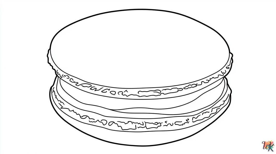 Macarrón con diferentes sabores para colorear