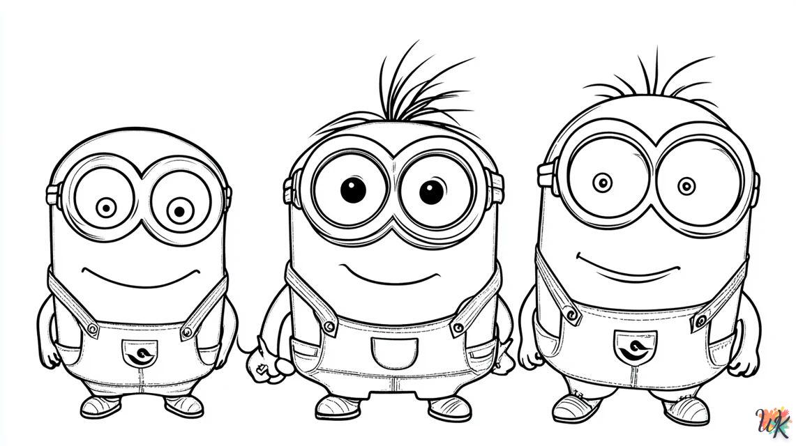 Minions con lindas expresiones para colorear