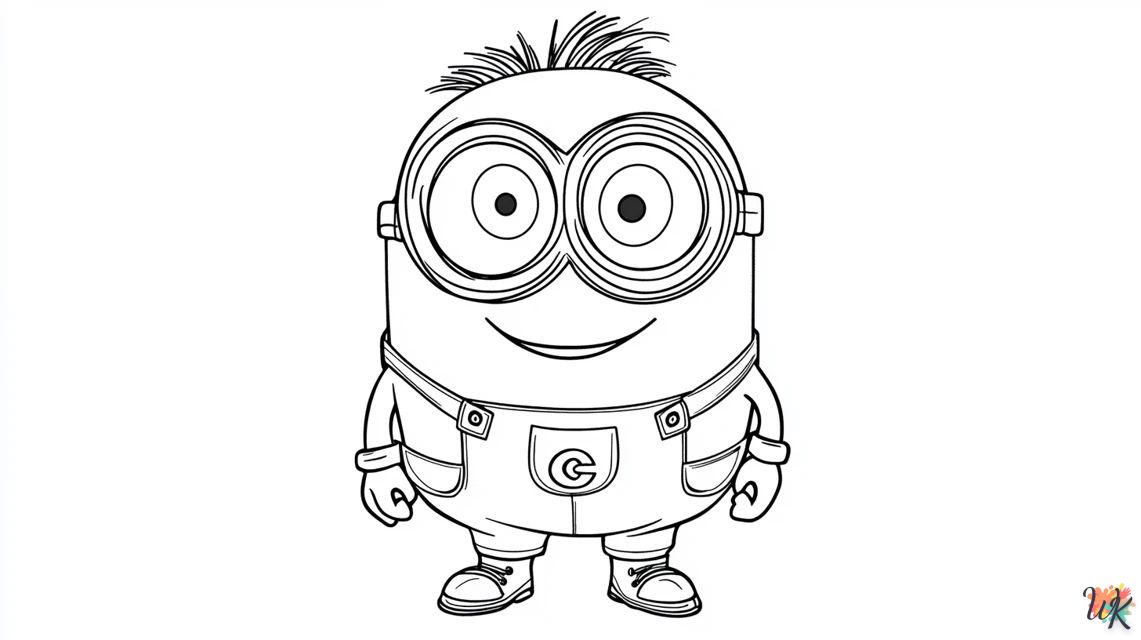 Minions con lindas expresiones para colorear