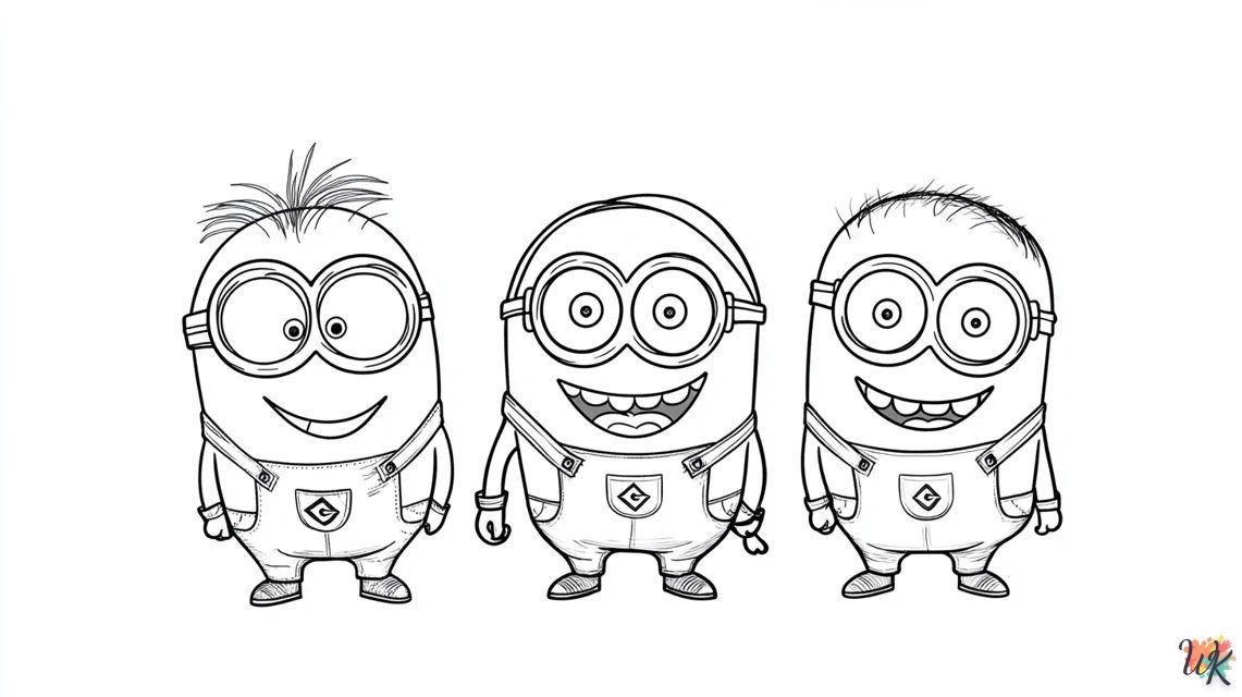 Minions con lindas expresiones para colorear