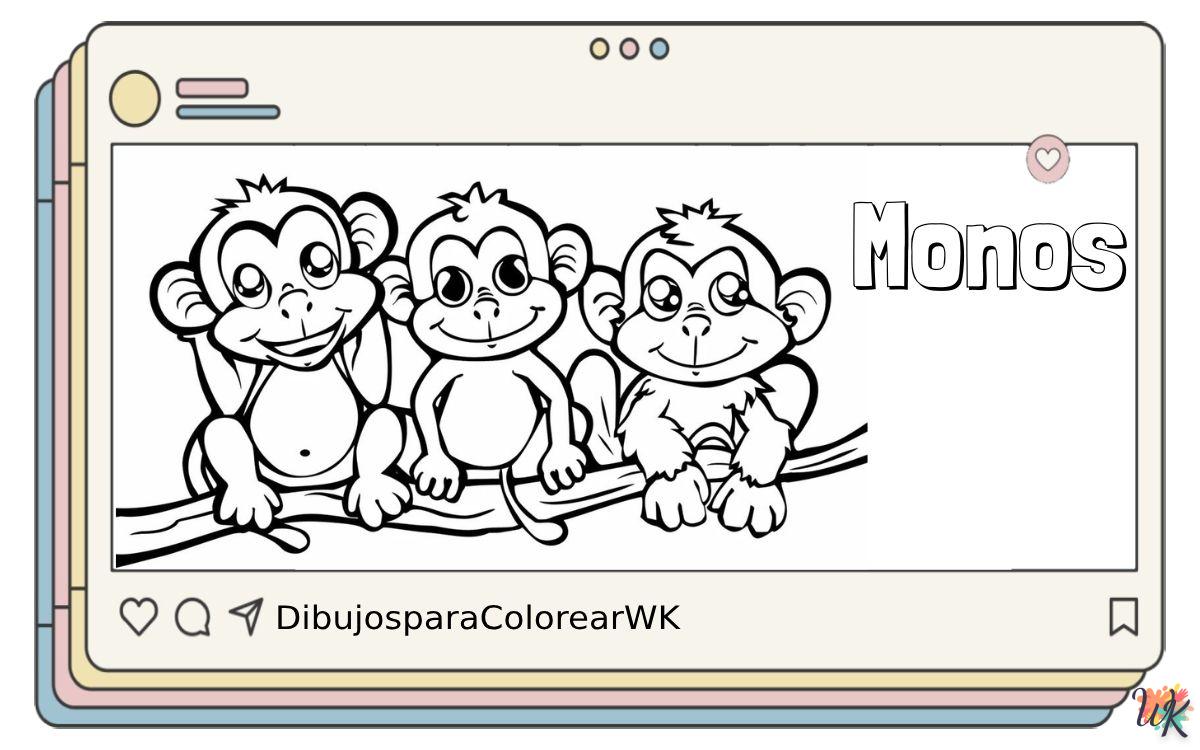 Monos 8 107 Dibujos Para Colorear Monos