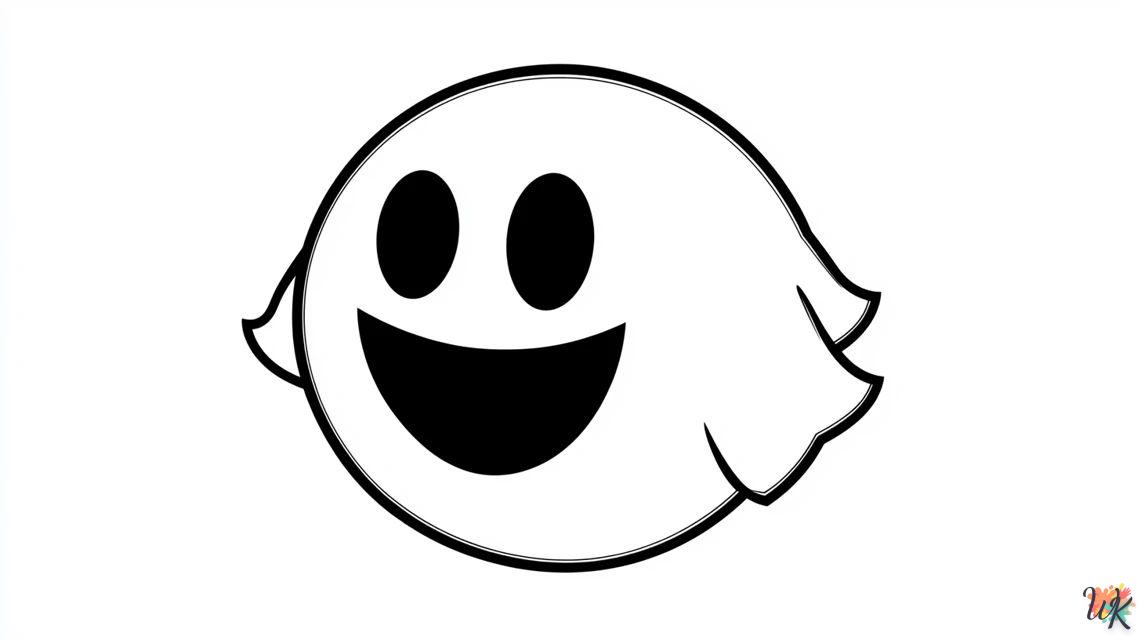 Pac Man y el fantasma para colorear