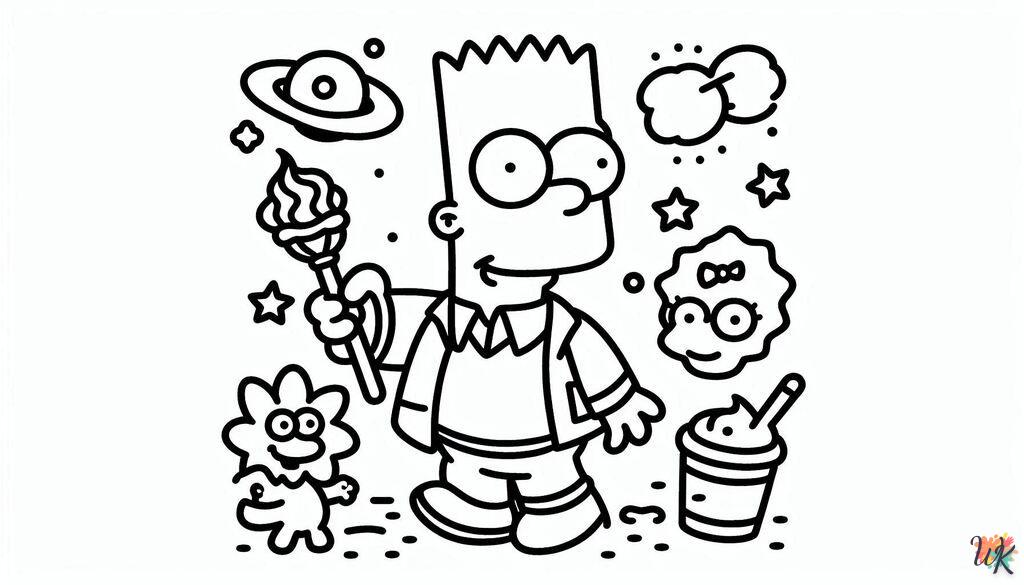 Simpson con ternura para colorear