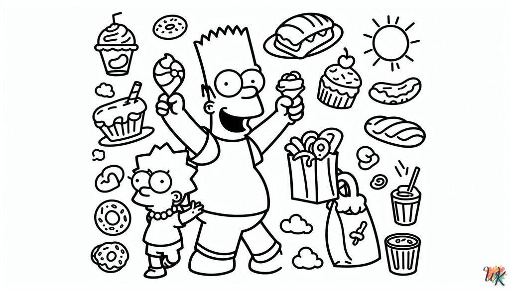 Simpson con ternura para colorear