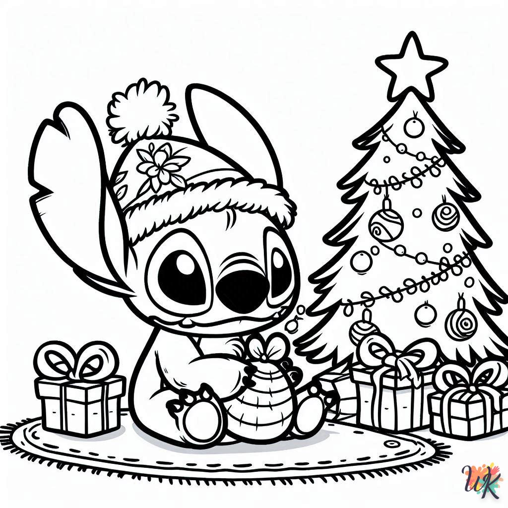 Stitch Navidad para colorear 1