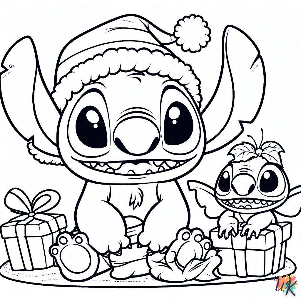 Stitch Navidad para colorear 2