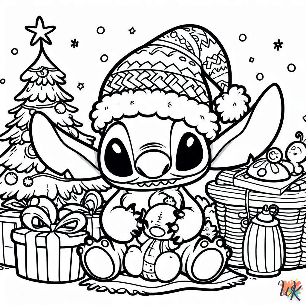 Stitch Navidad para colorear 3