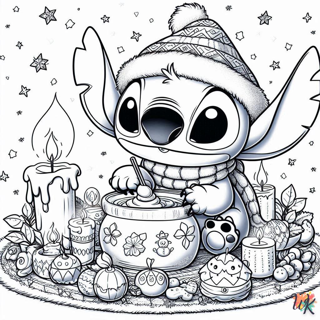 Stitch Navidad para colorear 4