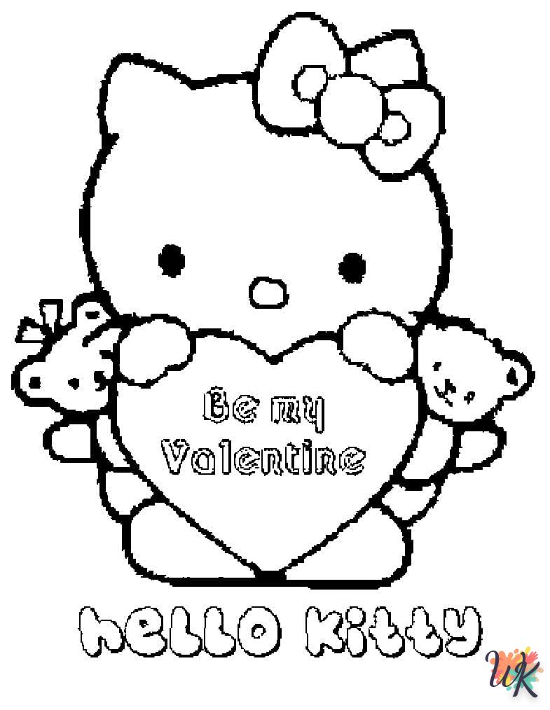 Dibujos para Colorear Hello Kitty Valentine 1