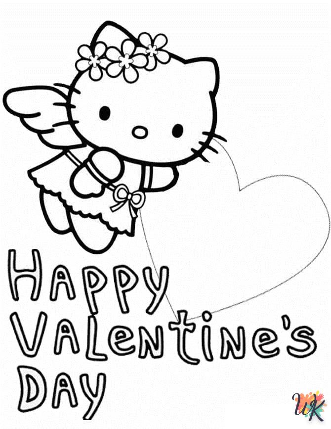 Dibujos para Colorear Hello Kitty Valentine 10