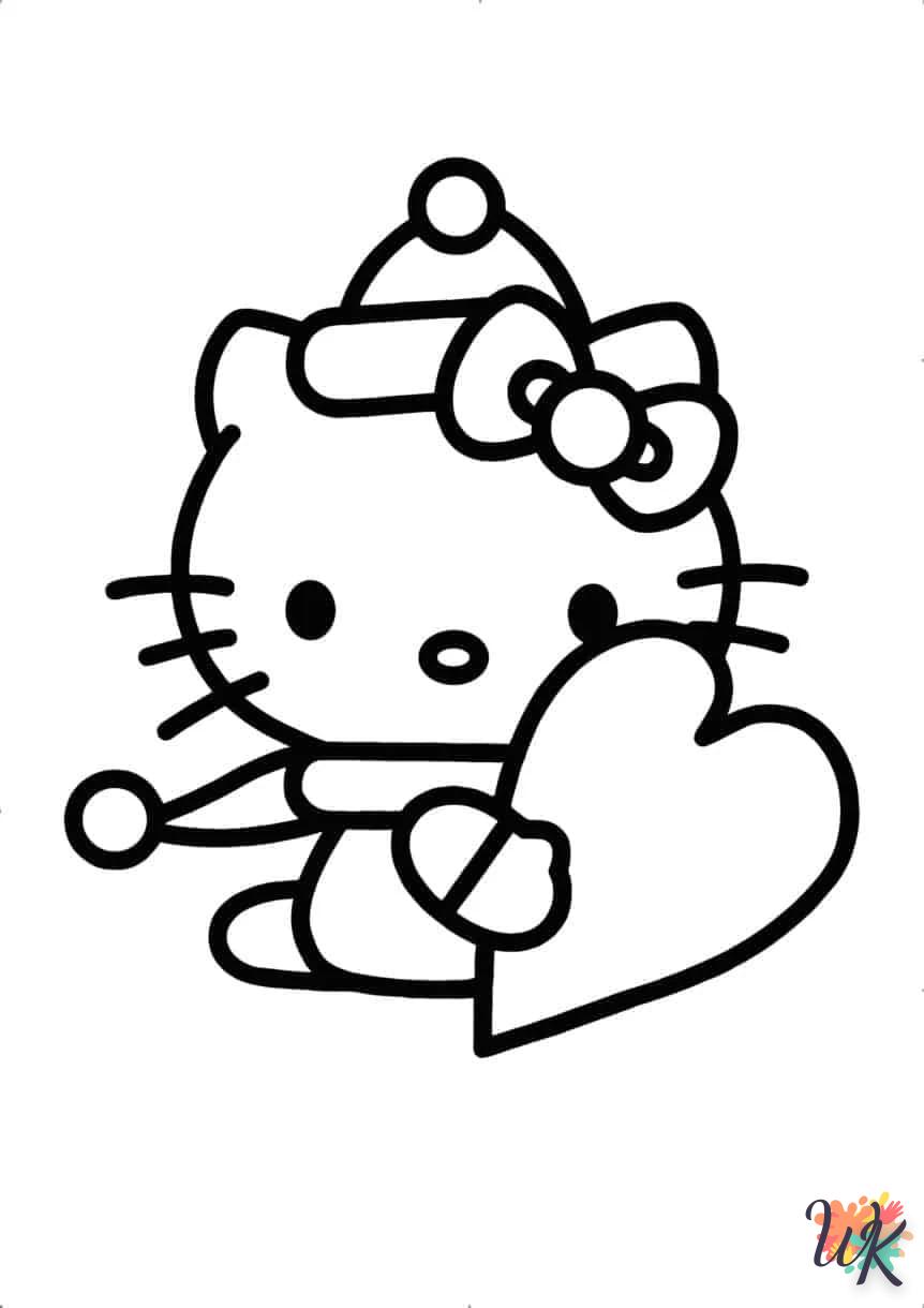 Dibujos para Colorear Hello Kitty Valentine 11