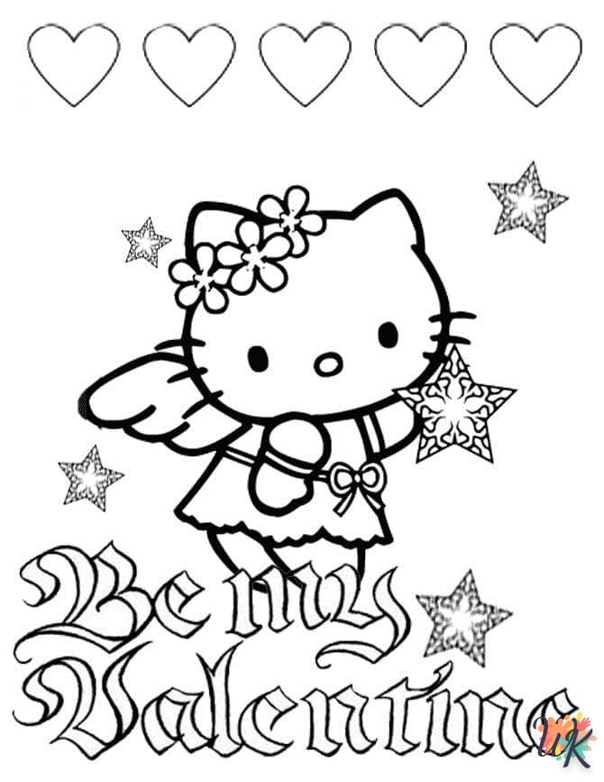 Dibujos para Colorear Hello Kitty Valentine 12