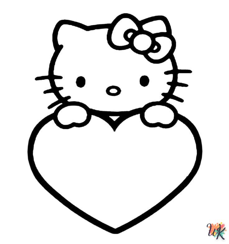 Dibujos para Colorear Hello Kitty Valentine 14