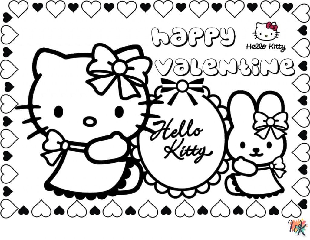 Dibujos para Colorear Hello Kitty Valentine 15