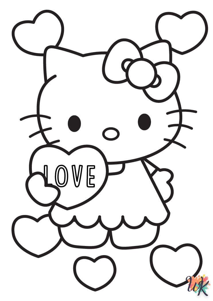 Dibujos para Colorear Hello Kitty Valentine 16