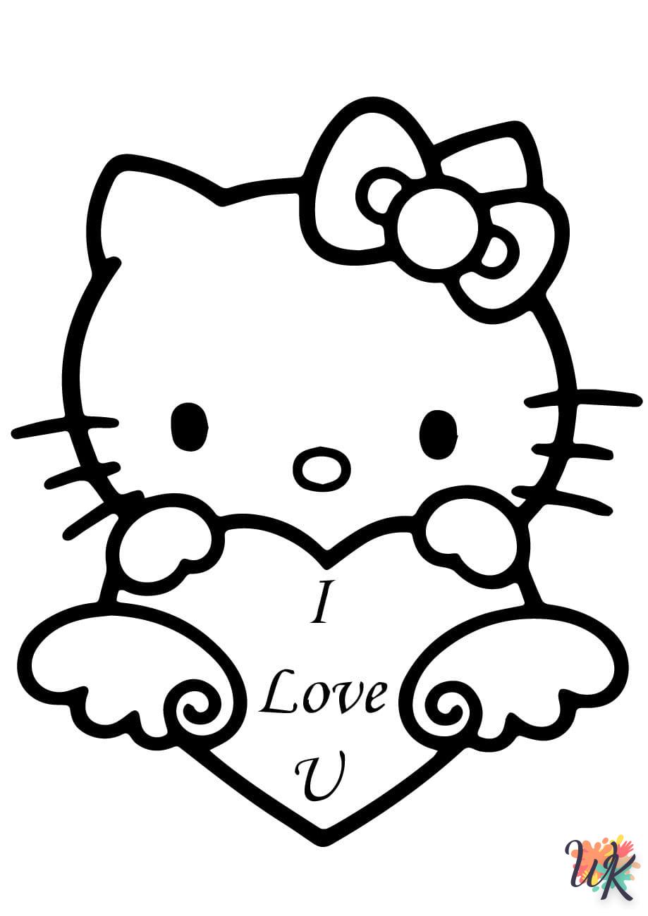 Dibujos para Colorear Hello Kitty Valentine 17