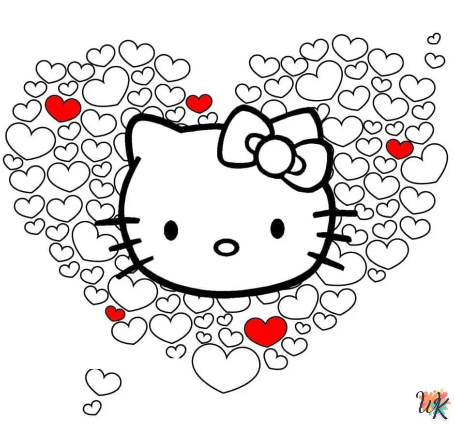 Dibujos para Colorear Hello Kitty Valentine 18