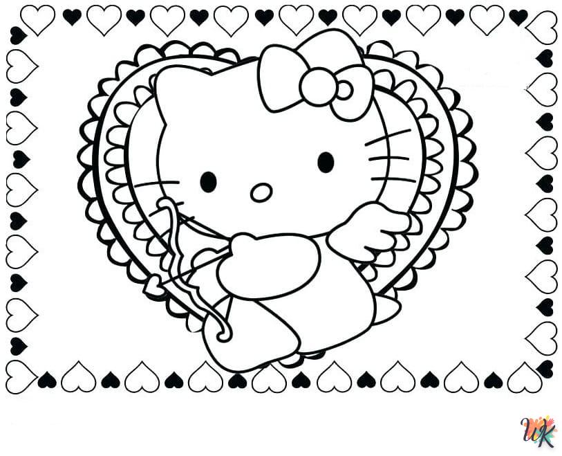 Dibujos para Colorear Hello Kitty Valentine 19