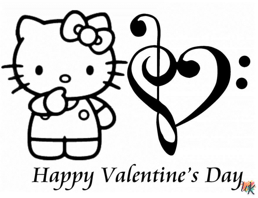 Dibujos para Colorear Hello Kitty Valentine 2