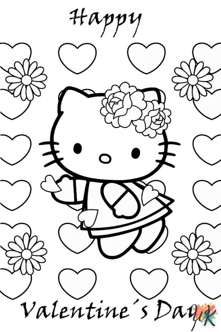 Dibujos para Colorear Hello Kitty Valentine 20