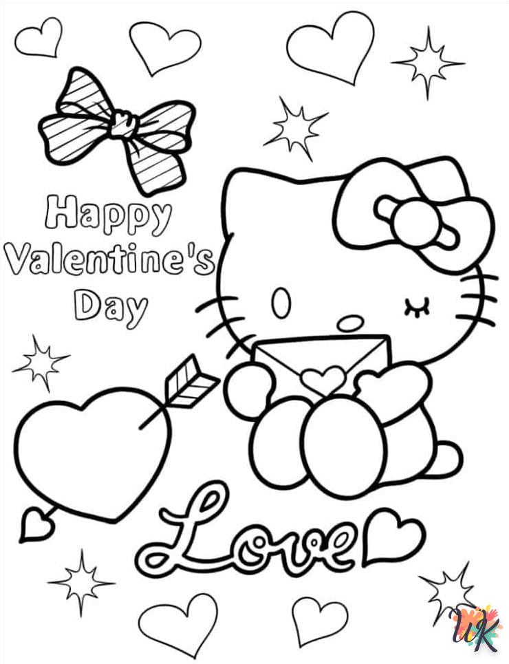 Dibujos para Colorear Hello Kitty Valentine 22