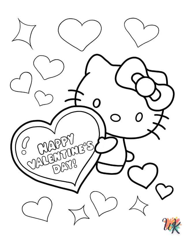 Dibujos para Colorear Hello Kitty Valentine 24