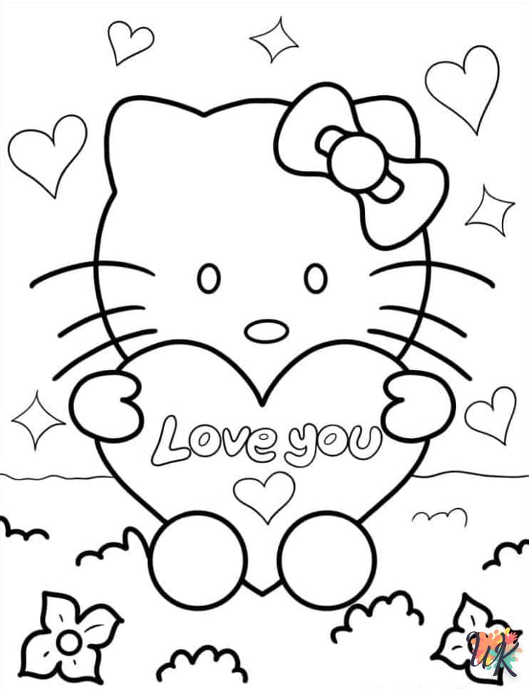 Dibujos para Colorear Hello Kitty Valentine 25