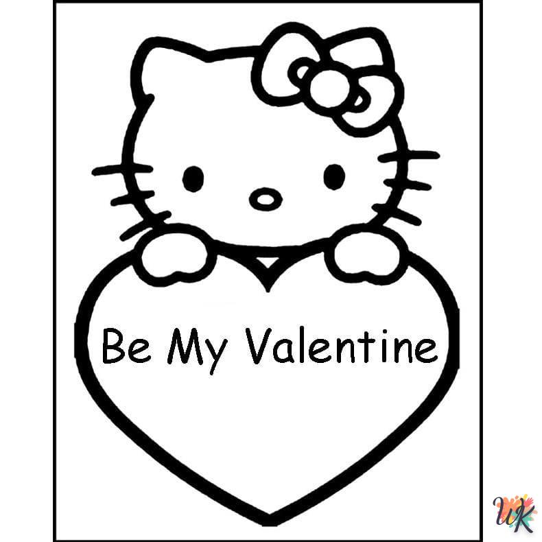 Dibujos para Colorear Hello Kitty Valentine 27