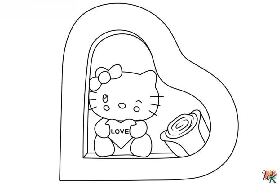 Dibujos para Colorear Hello Kitty Valentine 29