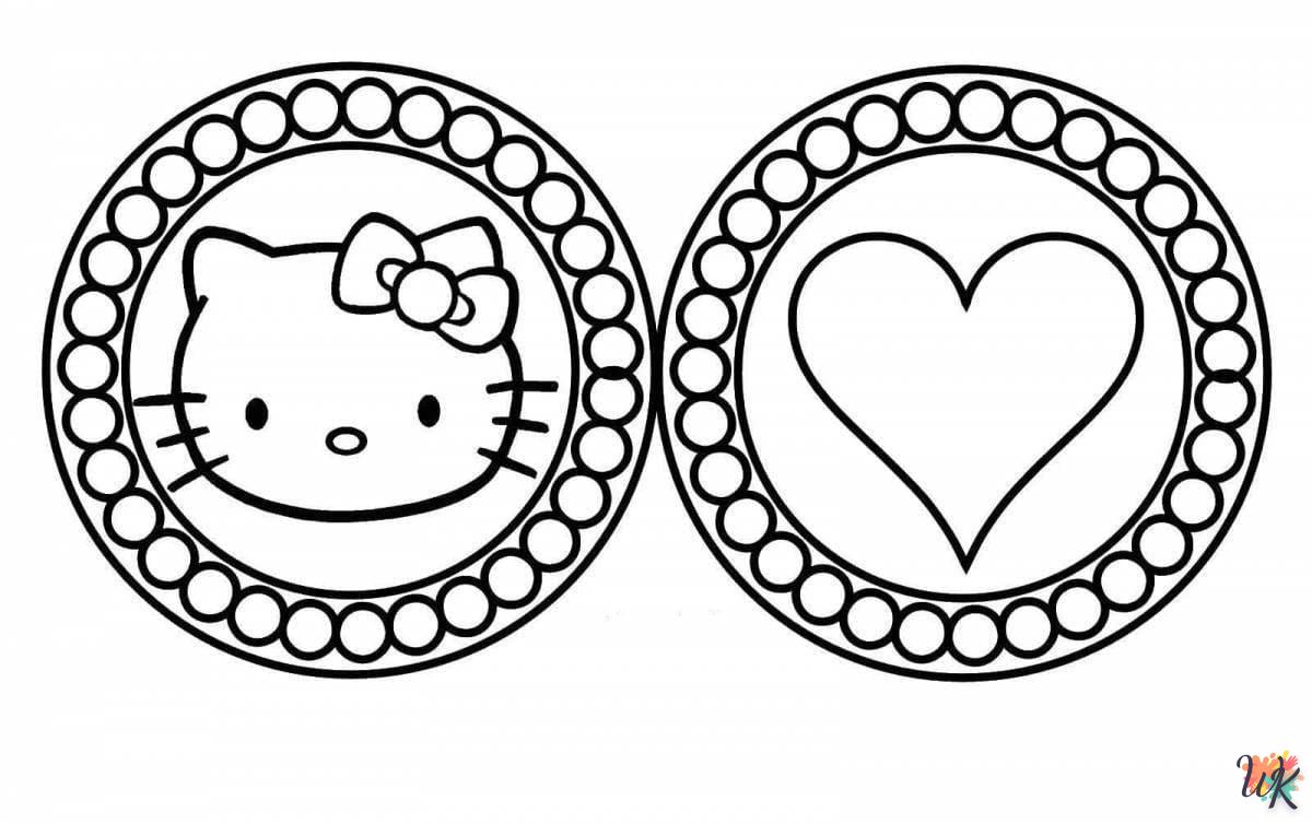 Dibujos para Colorear Hello Kitty Valentine 3