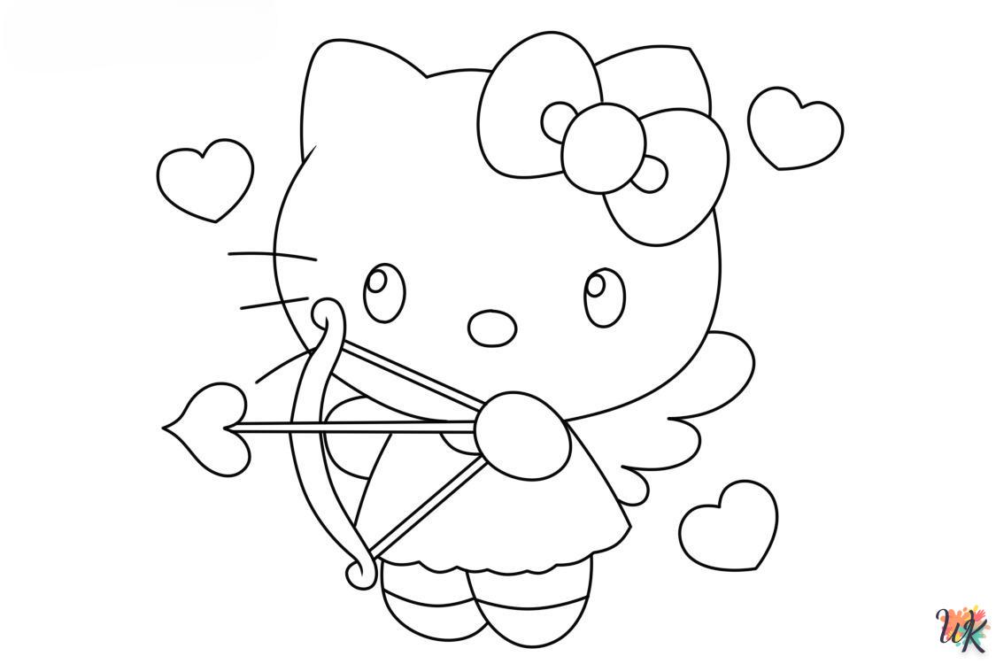 Dibujos para Colorear Hello Kitty Valentine 34